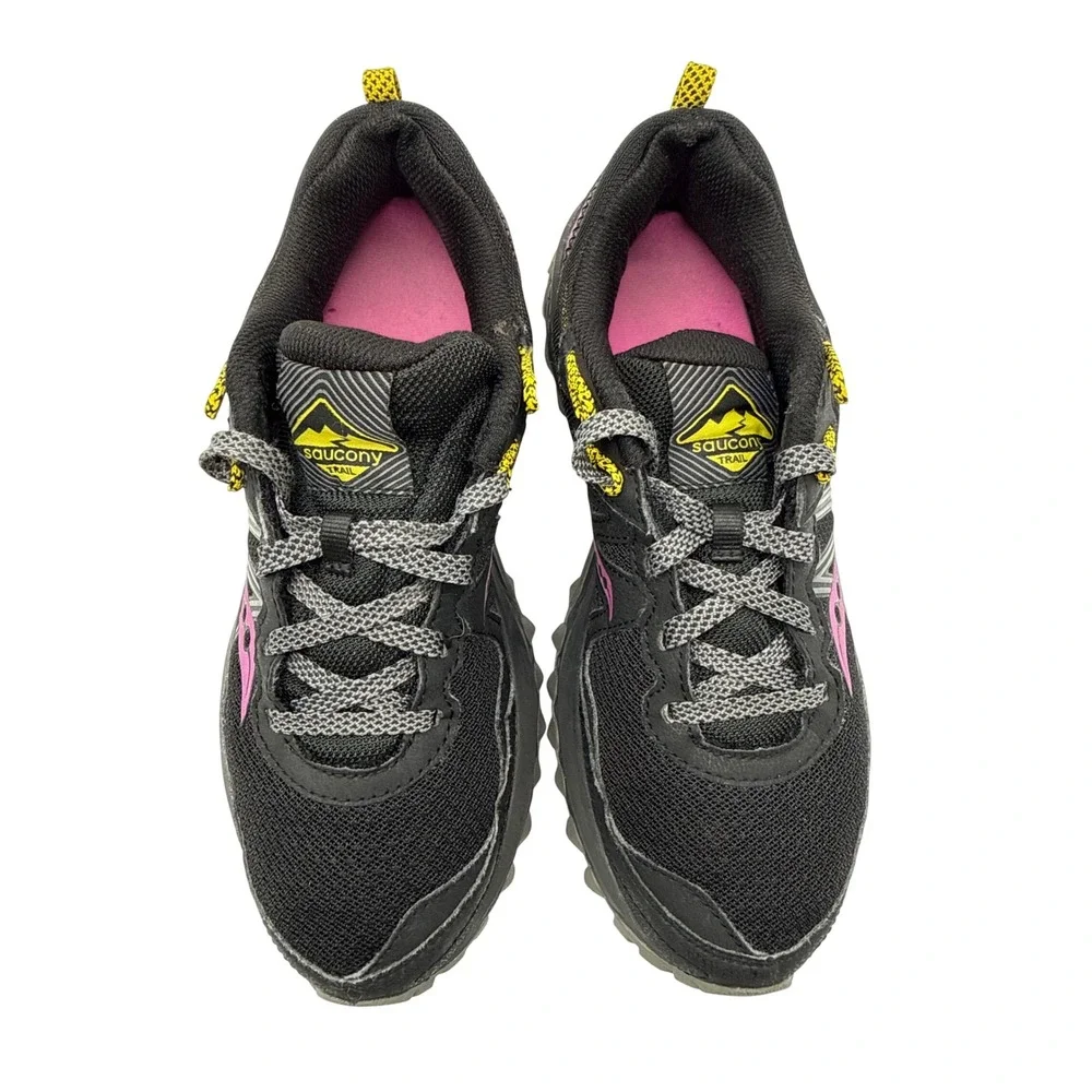 Saucony Excursion TR14 Trail Running Shoes Women 7.5 Black Pink Excellent Rugged